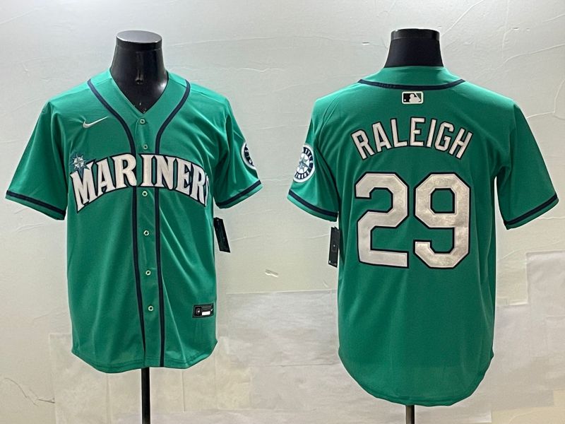 Men Seattle Mariners #29 Raleigh Green Game 2025 Nike MLB Jersey style 7->youth mlb jersey->Youth Jersey